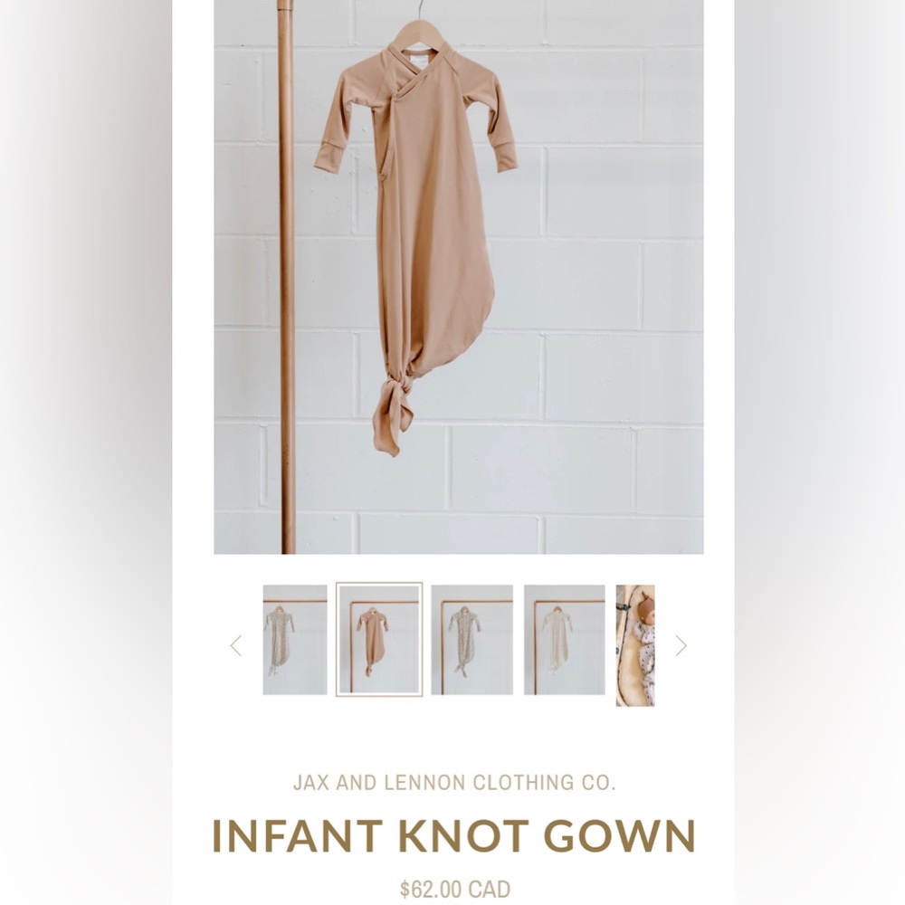 Jax and Lennon infant knot gown and onesie bundle